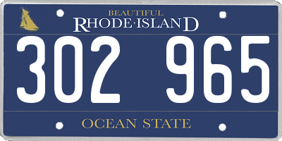 RI license plate 302965