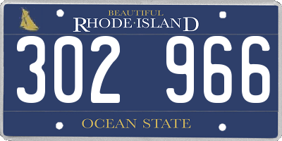 RI license plate 302966