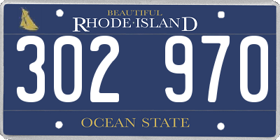 RI license plate 302970