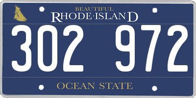 RI license plate 302972