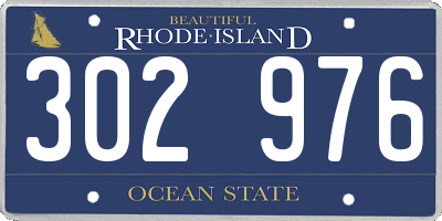 RI license plate 302976
