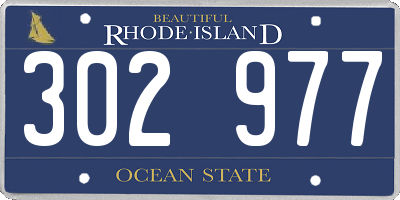 RI license plate 302977