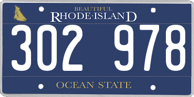 RI license plate 302978