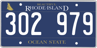 RI license plate 302979