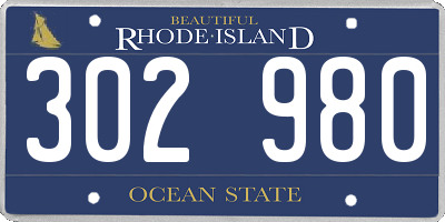 RI license plate 302980