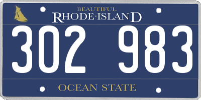 RI license plate 302983