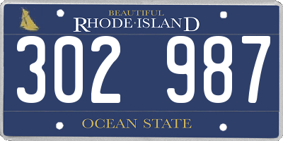 RI license plate 302987