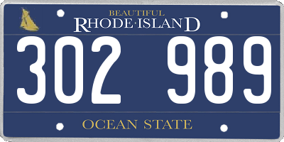 RI license plate 302989