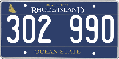 RI license plate 302990
