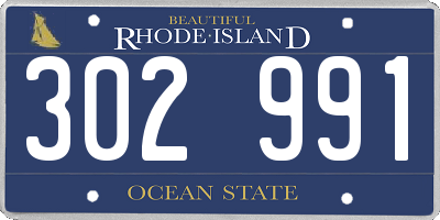 RI license plate 302991
