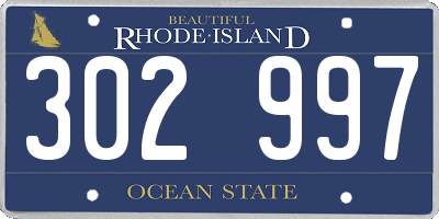 RI license plate 302997