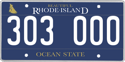 RI license plate 303000