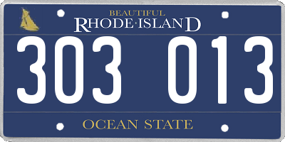 RI license plate 303013