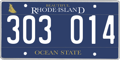 RI license plate 303014