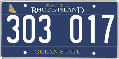 RI license plate 303017