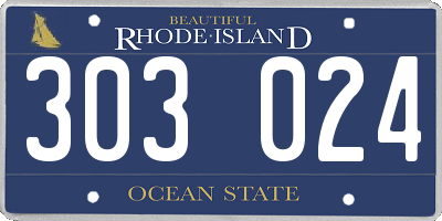 RI license plate 303024