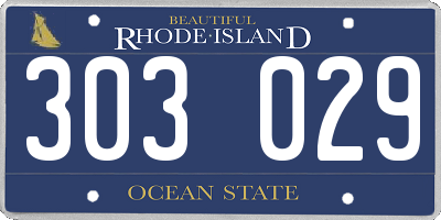 RI license plate 303029