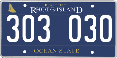 RI license plate 303030