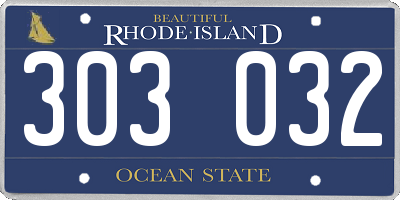 RI license plate 303032