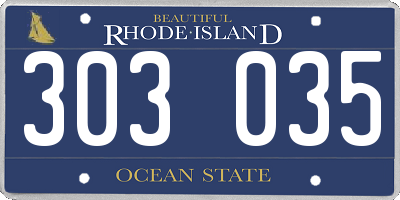 RI license plate 303035