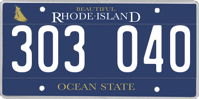 RI license plate 303040