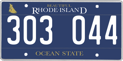 RI license plate 303044