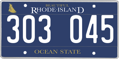 RI license plate 303045