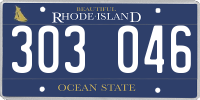 RI license plate 303046