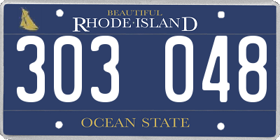 RI license plate 303048