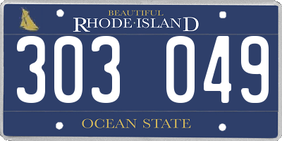 RI license plate 303049