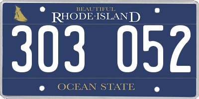 RI license plate 303052