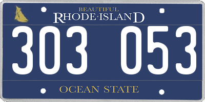 RI license plate 303053