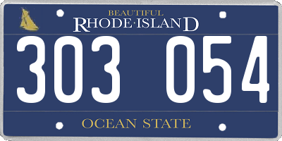 RI license plate 303054
