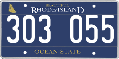 RI license plate 303055