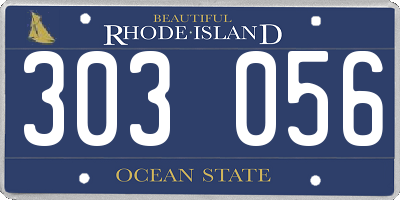RI license plate 303056