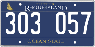 RI license plate 303057