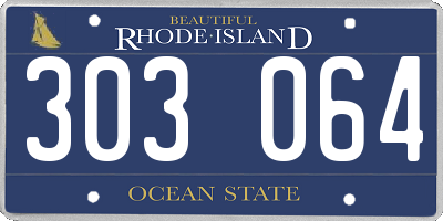 RI license plate 303064
