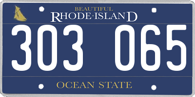 RI license plate 303065