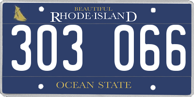 RI license plate 303066