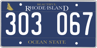 RI license plate 303067