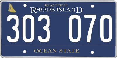RI license plate 303070
