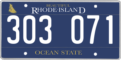 RI license plate 303071