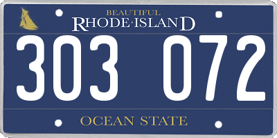 RI license plate 303072