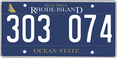 RI license plate 303074
