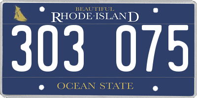RI license plate 303075