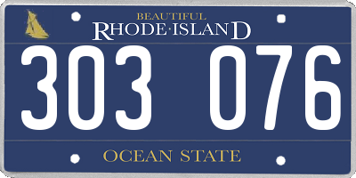 RI license plate 303076