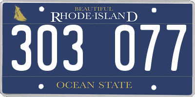 RI license plate 303077