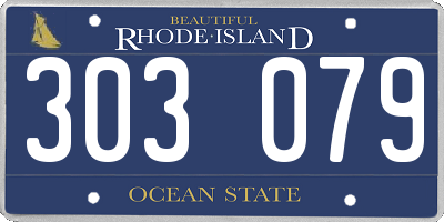 RI license plate 303079