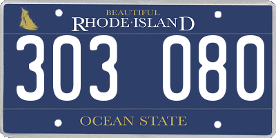 RI license plate 303080