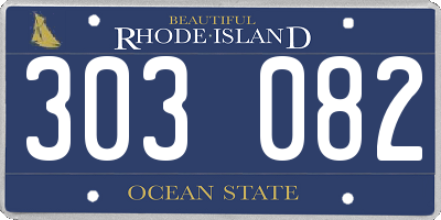 RI license plate 303082